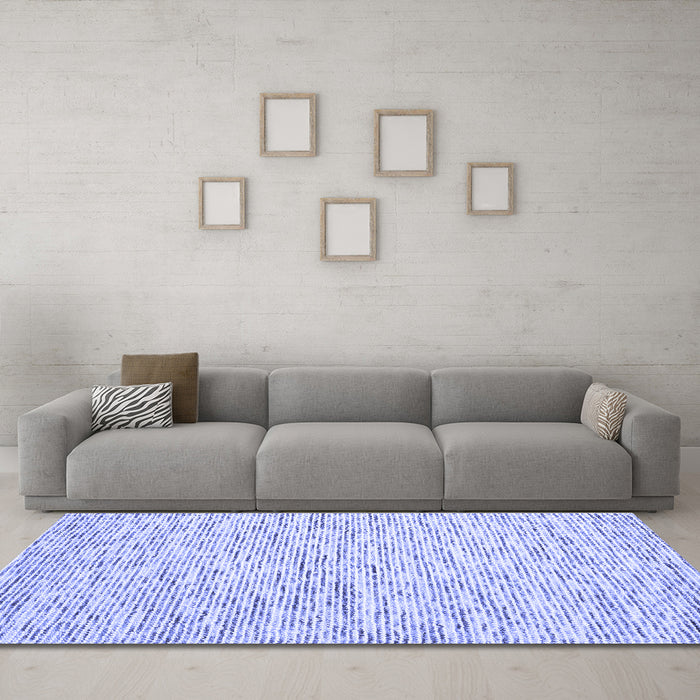 Machine Washable Abstract Blue Contemporary Rug in a Living Room, wshcon1853blu