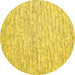 Round Machine Washable Abstract Yellow Contemporary Rug, wshcon1853yw