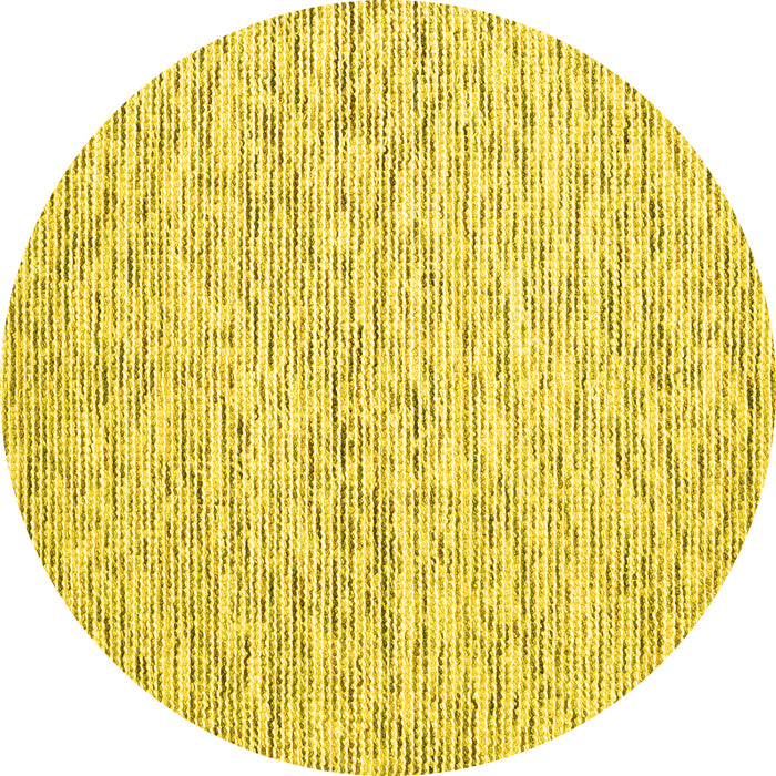 Round Abstract Yellow Contemporary Rug, con1853yw