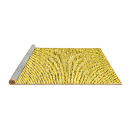 Sideview of Machine Washable Abstract Yellow Contemporary Rug, wshcon1853yw