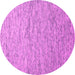 Round Abstract Pink Contemporary Rug, con1854pnk