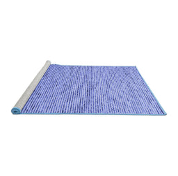 Sideview of Machine Washable Abstract Blue Contemporary Rug, wshcon1854blu