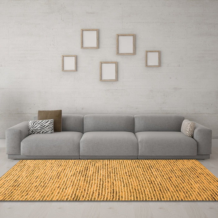Machine Washable Abstract Orange Contemporary Area Rugs in a Living Room, wshcon1854org