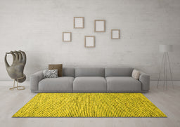Machine Washable Abstract Yellow Contemporary Rug in a Living Room, wshcon1854yw