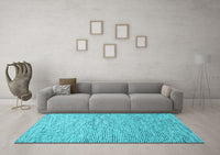 Machine Washable Abstract Light Blue Contemporary Rug, wshcon1854lblu