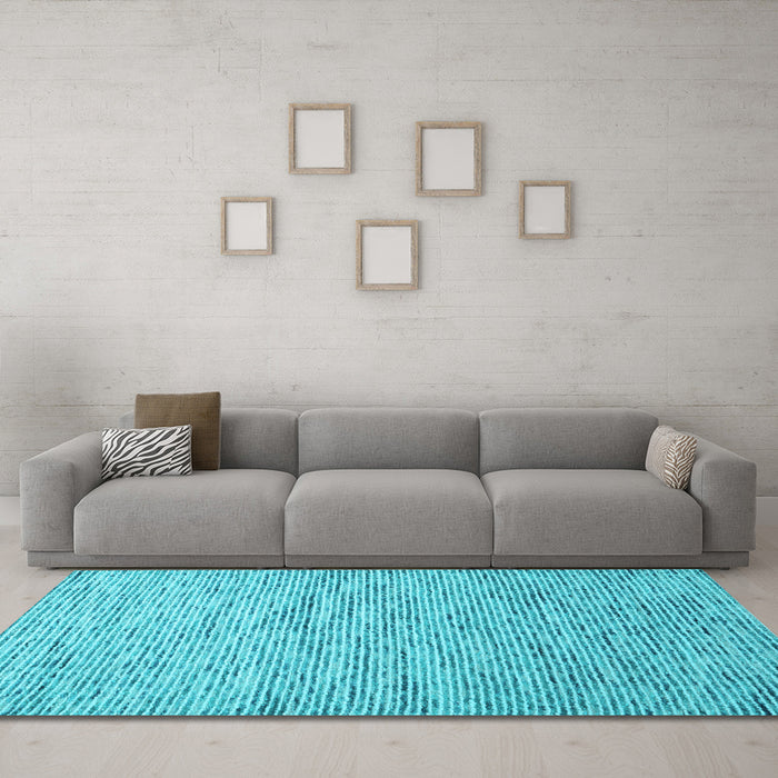 Machine Washable Abstract Light Blue Contemporary Rug in a Living Room, wshcon1854lblu