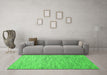 Machine Washable Abstract Green Contemporary Area Rugs in a Living Room,, wshcon1854grn