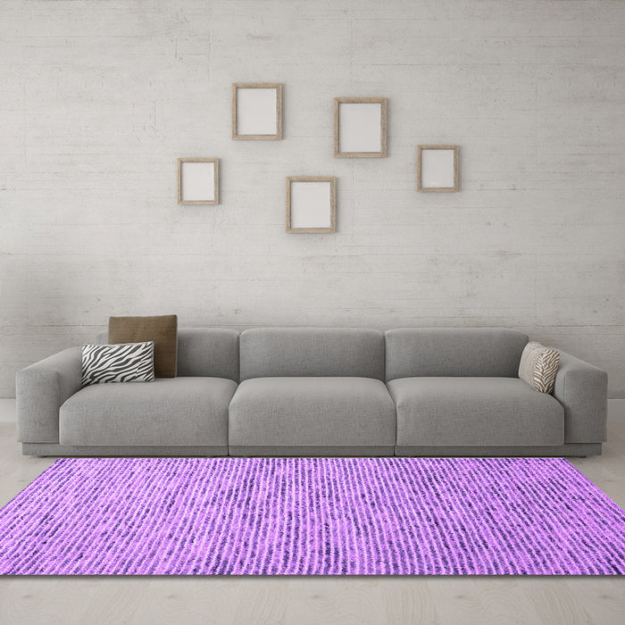 Machine Washable Abstract Purple Contemporary Area Rugs in a Living Room, wshcon1854pur