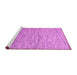 Sideview of Machine Washable Abstract Pink Contemporary Rug, wshcon1854pnk