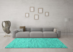 Machine Washable Abstract Turquoise Contemporary Area Rugs in a Living Room,, wshcon1854turq