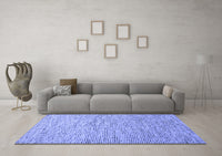 Machine Washable Abstract Blue Contemporary Rug, wshcon1854blu