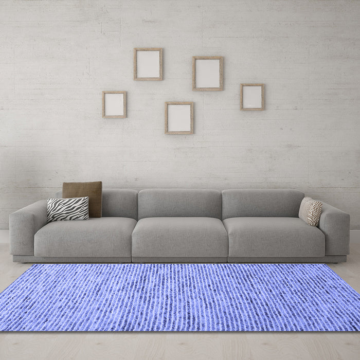 Machine Washable Abstract Blue Contemporary Rug in a Living Room, wshcon1854blu
