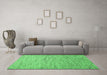 Machine Washable Abstract Emerald Green Contemporary Area Rugs in a Living Room,, wshcon1854emgrn