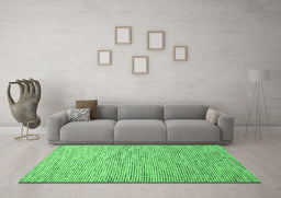 Machine Washable Abstract Emerald Green Contemporary Area Rugs in a Living Room,, wshcon1854emgrn