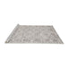 Serging Thickness of Machine Washable Contemporary Dark White Beige Rug, wshcon1855