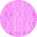 Round Abstract Pink Contemporary Rug, con1855pnk