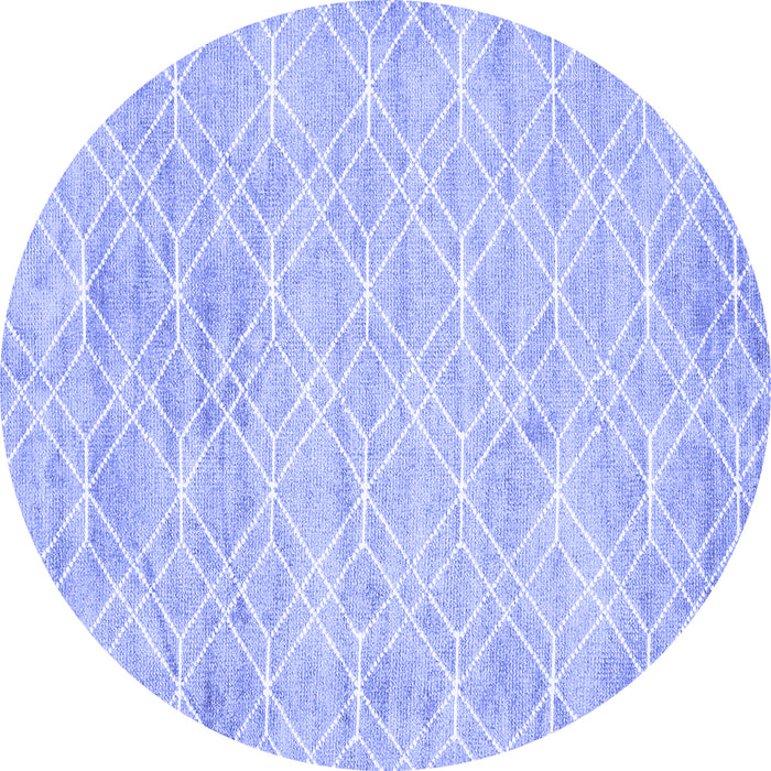 Round Machine Washable Abstract Blue Contemporary Rug, wshcon1855blu
