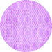 Round Abstract Purple Contemporary Rug, con1855pur