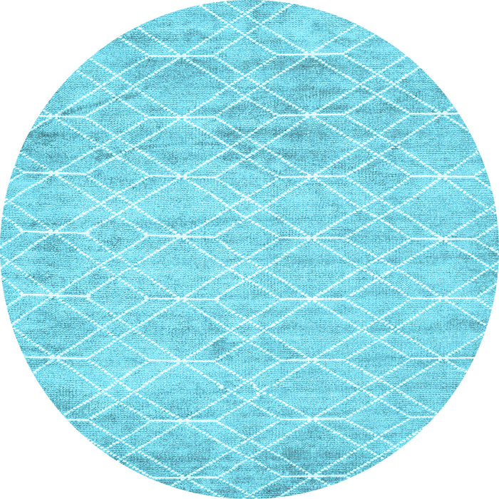 Round Machine Washable Abstract Light Blue Contemporary Rug, wshcon1855lblu