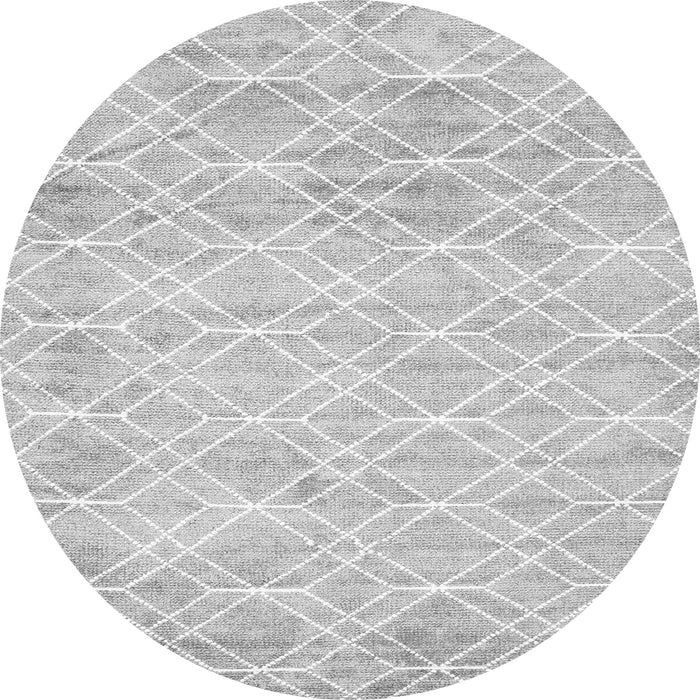 Square Abstract Gray Contemporary Rug, con1855gry