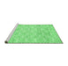 Sideview of Machine Washable Abstract Emerald Green Contemporary Area Rugs, wshcon1855emgrn