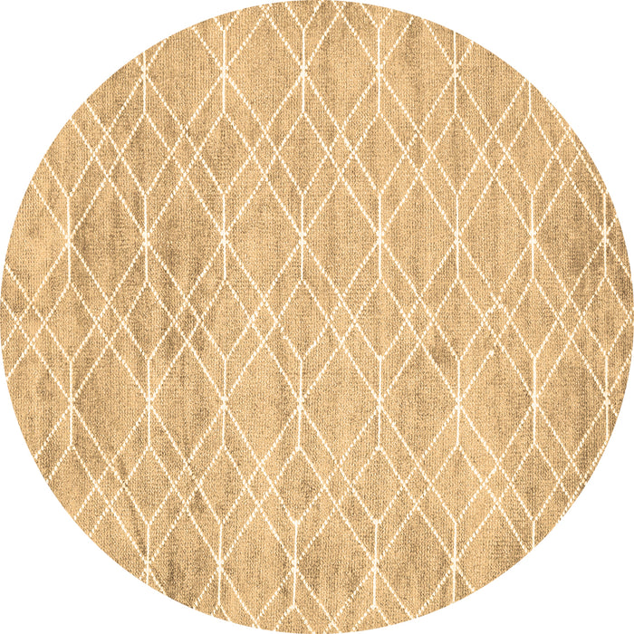 Round Abstract Brown Contemporary Rug, con1855brn