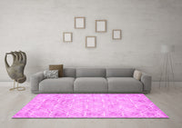 Machine Washable Abstract Pink Contemporary Rug, wshcon1855pnk