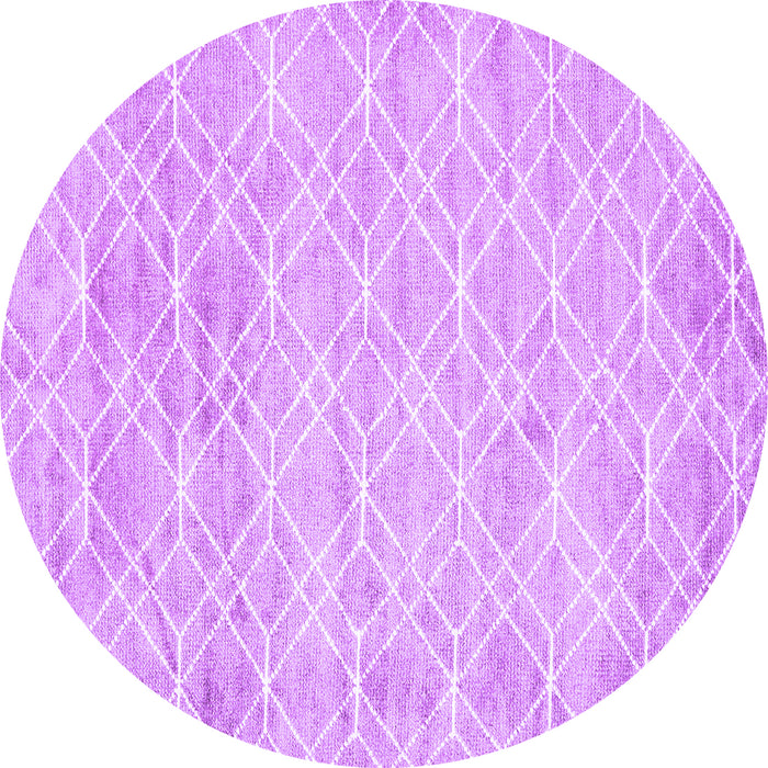 Round Machine Washable Abstract Purple Contemporary Area Rugs, wshcon1855pur