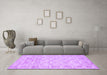 Machine Washable Abstract Purple Contemporary Area Rugs in a Living Room, wshcon1855pur