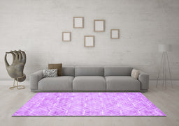 Machine Washable Abstract Purple Contemporary Area Rugs in a Living Room, wshcon1855pur
