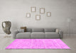 Machine Washable Abstract Pink Contemporary Rug in a Living Room, wshcon1856pnk