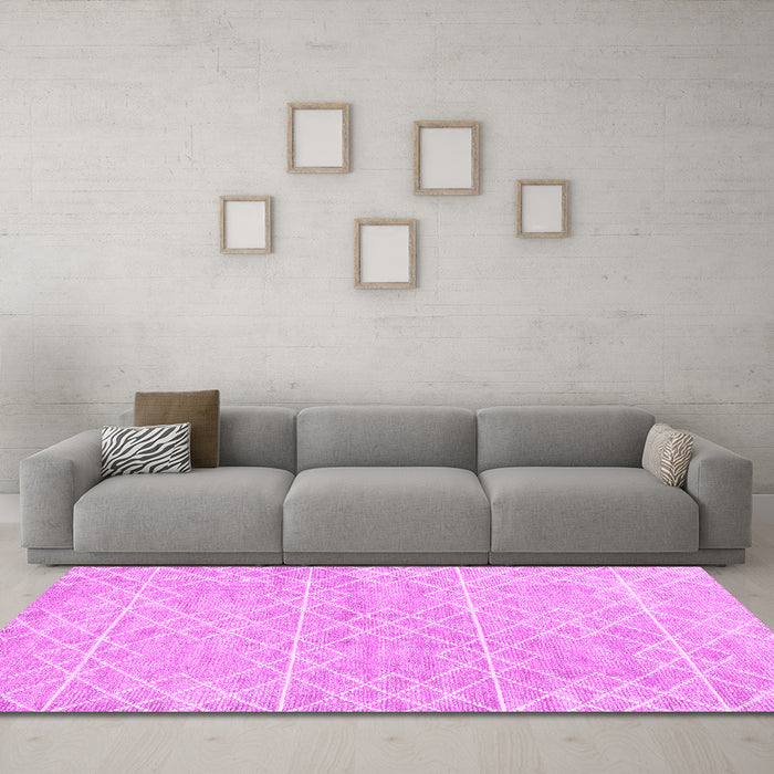 Machine Washable Abstract Pink Contemporary Rug in a Living Room, wshcon1856pnk
