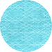 Round Abstract Light Blue Contemporary Rug, con1856lblu