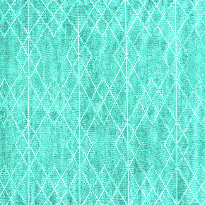 Square Machine Washable Abstract Turquoise Contemporary Area Rugs, wshcon1856turq