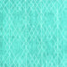 Square Machine Washable Abstract Turquoise Contemporary Area Rugs, wshcon1856turq