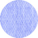 Round Abstract Blue Contemporary Rug, con1856blu