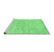 Sideview of Machine Washable Abstract Emerald Green Contemporary Area Rugs, wshcon1856emgrn