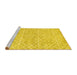 Sideview of Machine Washable Abstract Yellow Contemporary Rug, wshcon1856yw