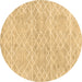 Round Abstract Brown Contemporary Rug, con1856brn