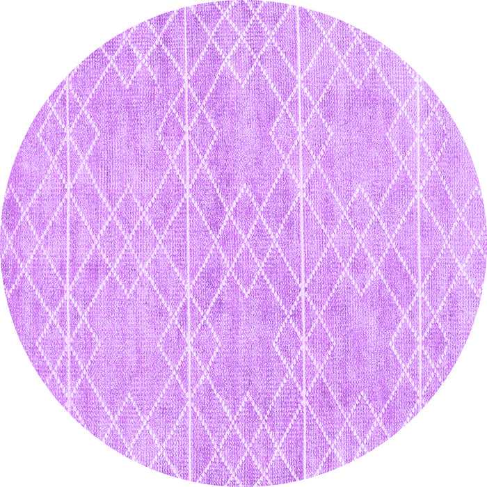 Round Machine Washable Abstract Purple Contemporary Area Rugs, wshcon1856pur