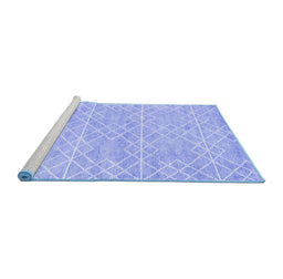 Sideview of Machine Washable Abstract Blue Contemporary Rug, wshcon1856blu
