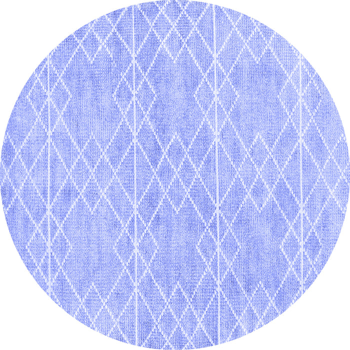 Round Machine Washable Abstract Blue Contemporary Rug, wshcon1856blu