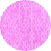 Round Abstract Pink Contemporary Rug, con1856pnk