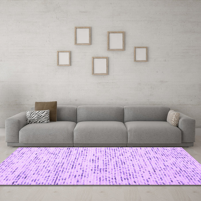 Machine Washable Solid Purple Modern Area Rugs in a Living Room, wshcon1857pur