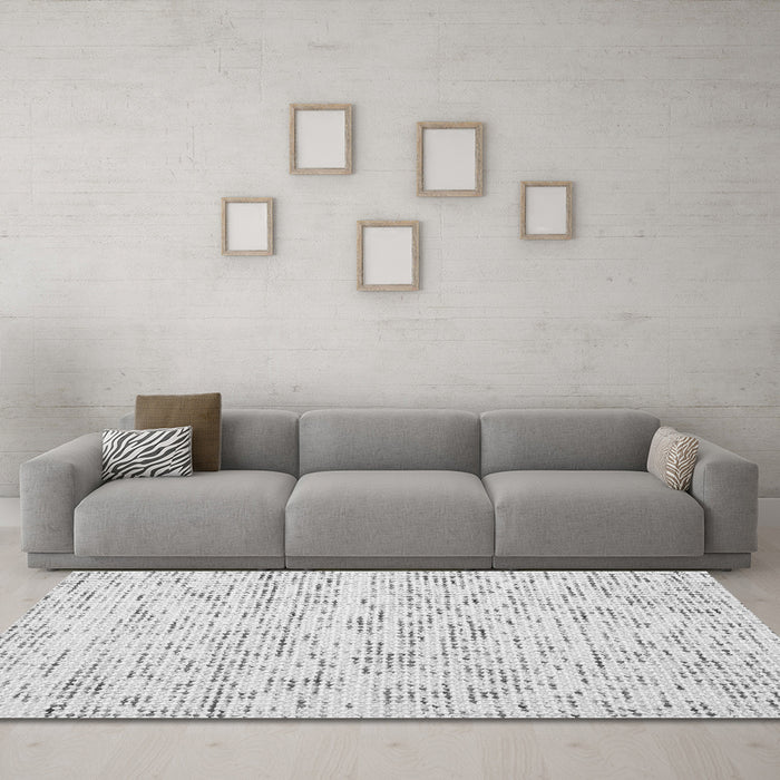 Machine Washable Solid Gray Modern Rug in a Living Room,, wshcon1857gry