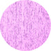 Round Machine Washable Solid Pink Modern Rug, wshcon1857pnk
