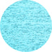 Round Machine Washable Solid Light Blue Modern Rug, wshcon1857lblu