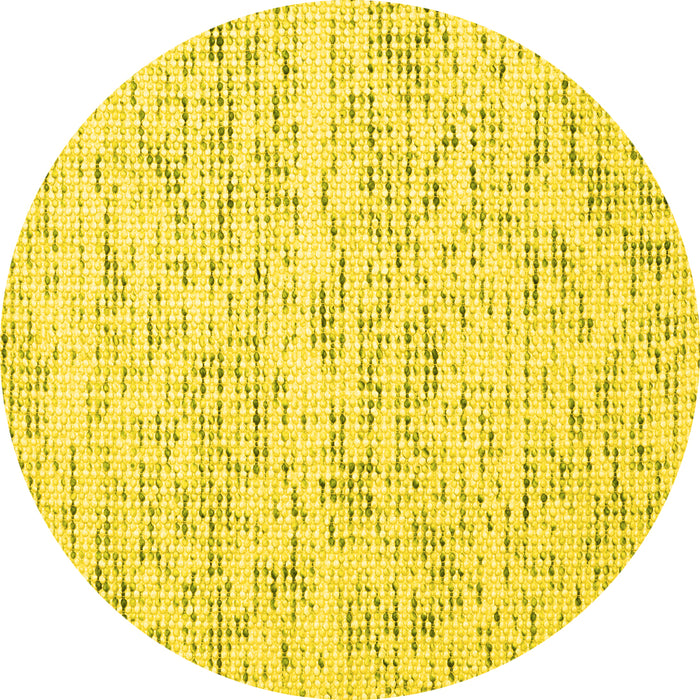 Round Solid Yellow Modern Rug, con1857yw