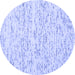 Round Solid Blue Modern Rug, con1857blu