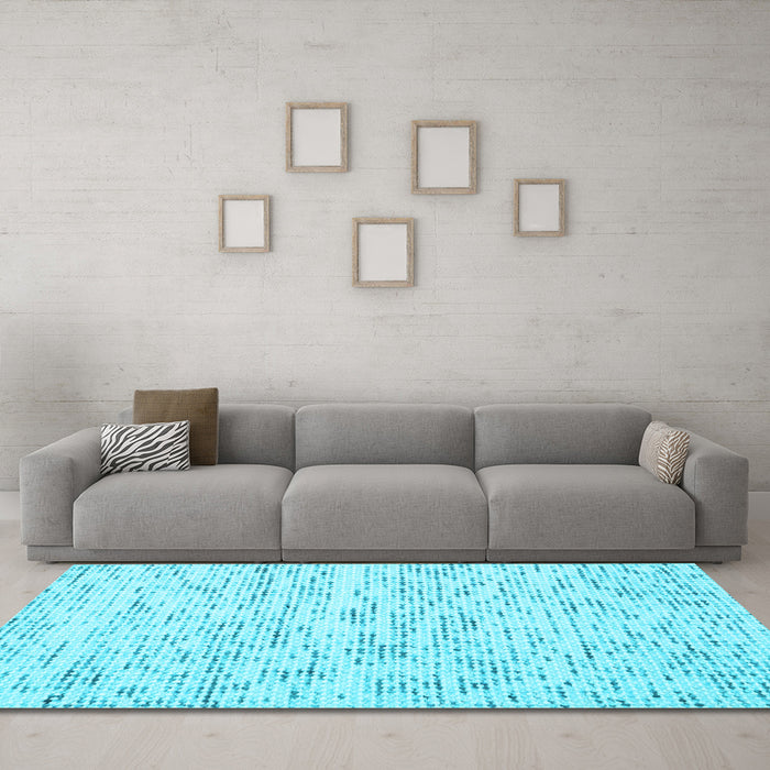 Machine Washable Solid Light Blue Modern Rug in a Living Room, wshcon1857lblu